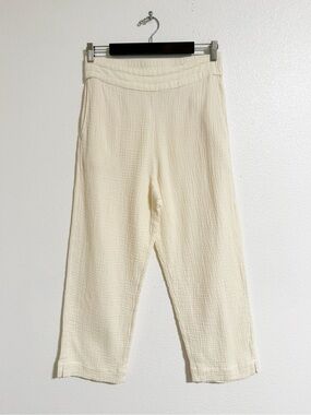 Soft Surroundings Cotton Gauze Pull On Crop Ankle Pants